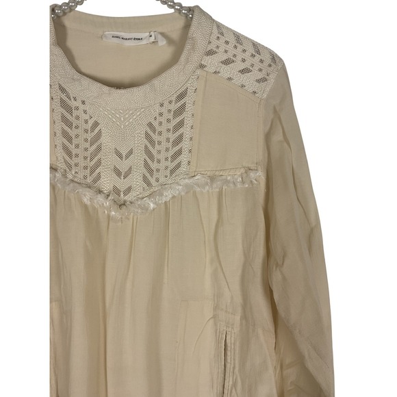 Isabel Marant Etoile Women's Creme Tunic Boho Shift Embroidered Dress Size EU 40 - Picture 7 of 9